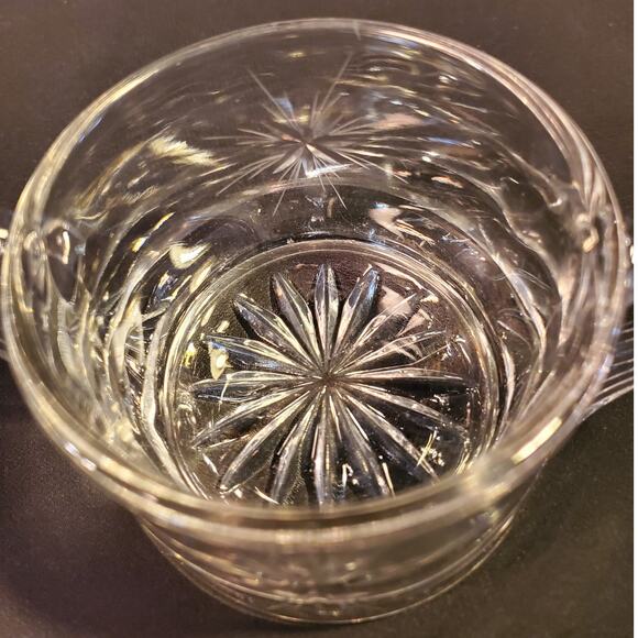 Vintage Susquehanna Crystal Sugar n Creamer in Six Point Star (Stem #4151) - Picture 5 of 9